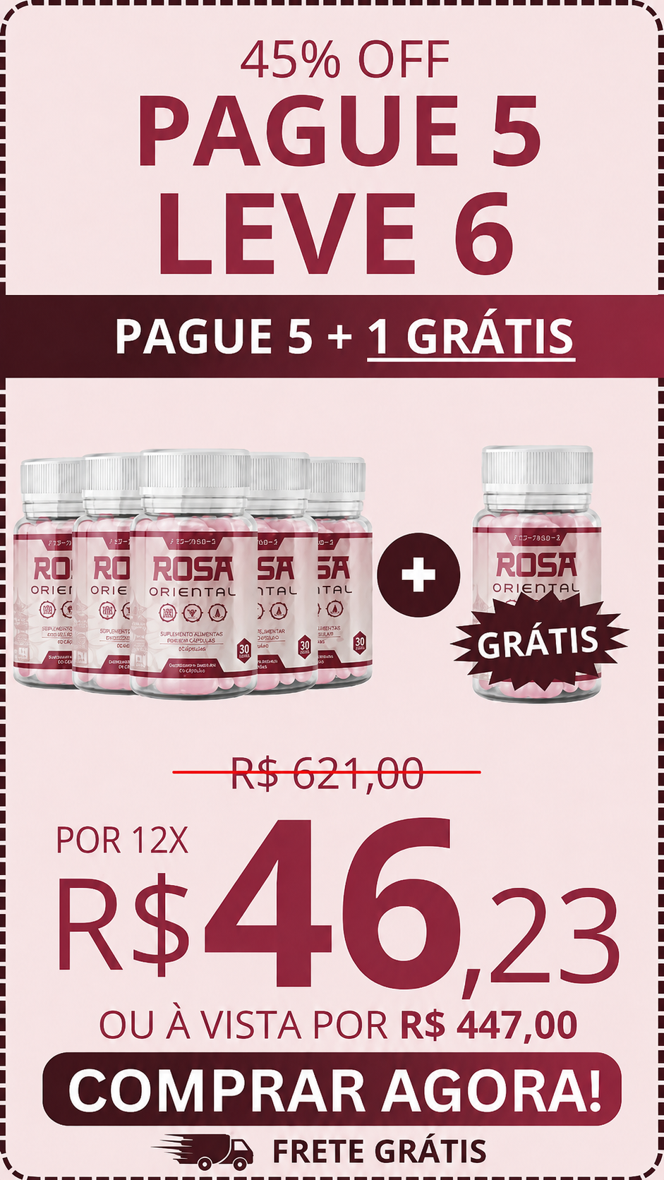 Kit Pague 5 Leve 6 — Rosa Oriental com 45% OFF